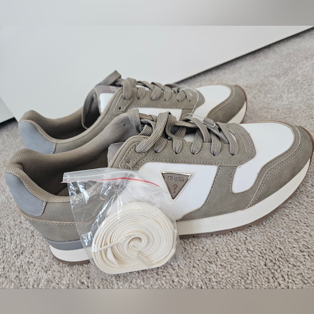 NEW Guess Men's ASTELI Sneaker, Taupe/Cream Multi 240 GMASTELI 13